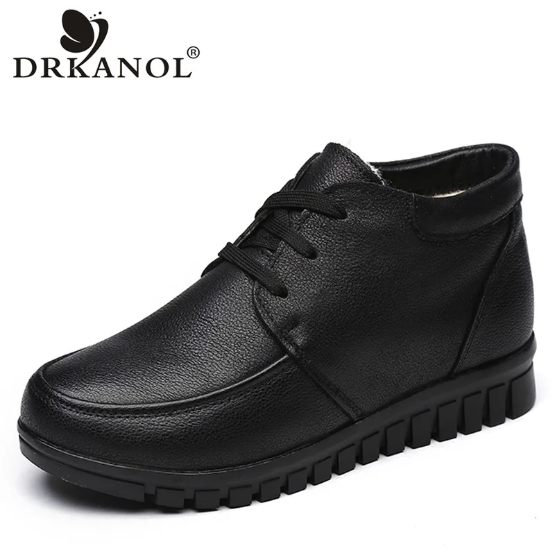 DRKANOL 2019 New Women Winter Warm Snow Boots Real Genuine Leather lace Up Ankle Boots Women Round Toe Mother Cotton Shoes
DRKANOL 2019 New Women Winter Warm Snow Boots Real Genuine Leather lace Up Ankle Boots Women Round Toe Mother Cotton Shoes
