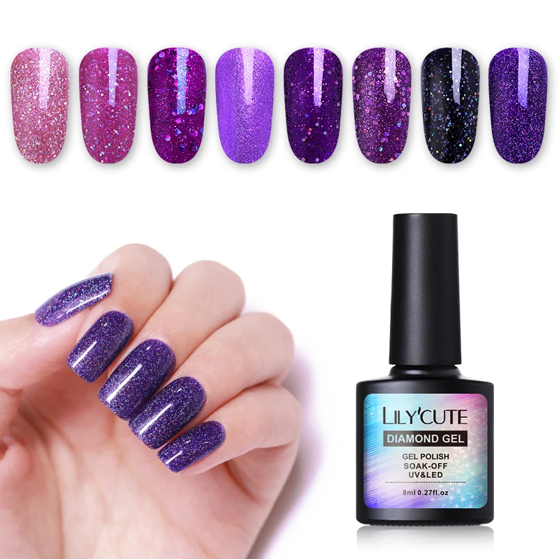 LILYCUTE 8ml Purple Glitter Nail Polish Sequins Shining Soak Off UV Gel Varnish Nail Art Gel Varnish Manicure Lacquer
LILYCUTE 8ml Purple Glitter Nail Polish Sequins Shining Soak Off UV Gel Varnish Nail Art Gel Varnish Manicure Lacquer