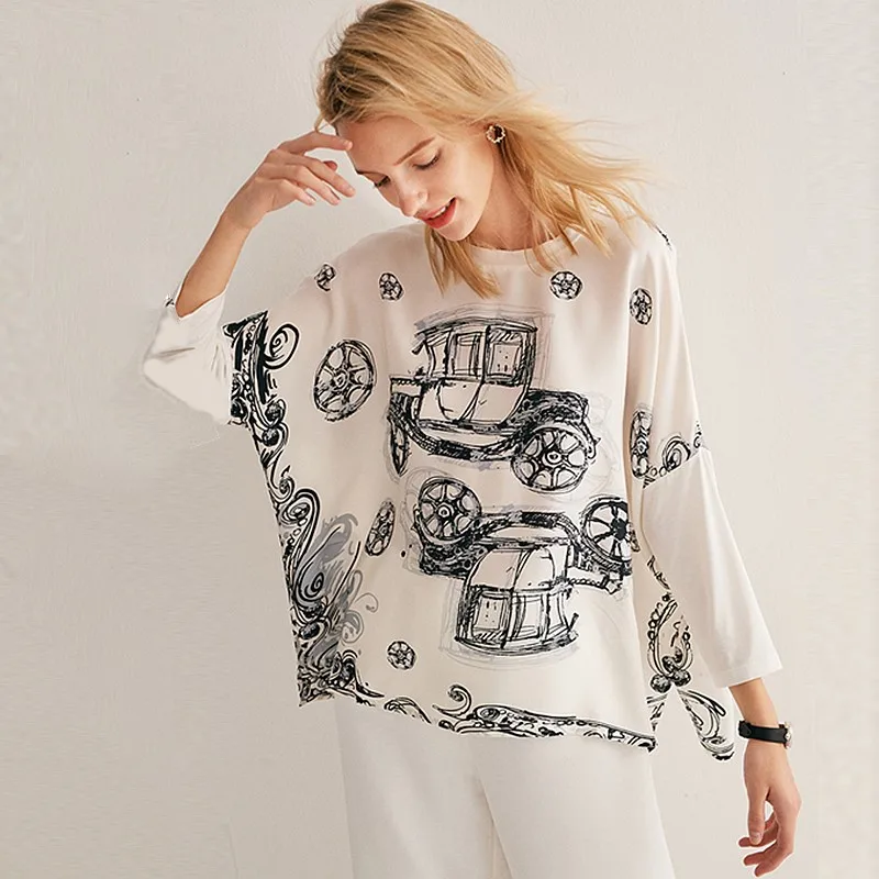 96% Silk Blouse Women Top Plus Sizes Simple Design O Neck Drop-shoulder Modal Sleeves Loose Top 2 Colors New Fashion 2019
96% Silk Blouse Women Top Plus Sizes Simple Design O Neck Drop-shoulder Modal Sleeves Loose Top 2 Colors New Fashion 2019