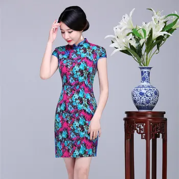 Novelty Women Flower Sexy Plus Size 3xl 4XL 5XL Qipao Elegant Chinese Vintage Women Dress Slim Short Sleeve Mini Cheongsam
Novelty Women Flower Sexy Plus Size 3xl 4XL 5XL Qipao Elegant Chinese Vintage Women Dress Slim Short Sleeve Mini Cheongsam