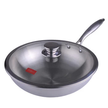 Kitchen 304 stainless steel wok without oil smoke uncoated induction cooker gas stove flat bottom wok wx9141815 
Kitchen 304 stainless steel wok without oil smoke uncoated induction cooker gas stove flat bottom wok wx9141815
