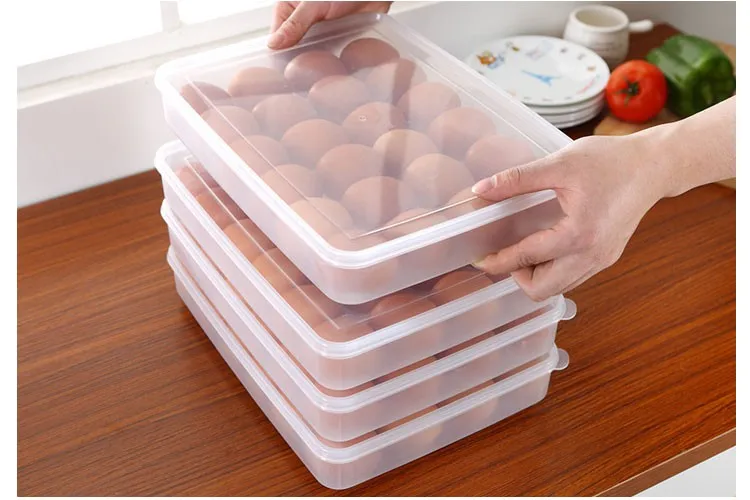 24 Grid Egg Storage Box Food Container Keep Eggs Fresh Refrigerator Organizer Kitchen Storage Containers
