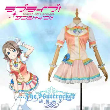 2017 New!Anime Love live Sunshine!!Aqours MF Card Figure You Watanabe Thick Satin Halloween Cosplay Costume for women PartyDress 
2017 New!Anime Love live Sunshine!!Aqours MF Card Figure You Watanabe Thick Satin Halloween Cosplay Costume for women PartyDress