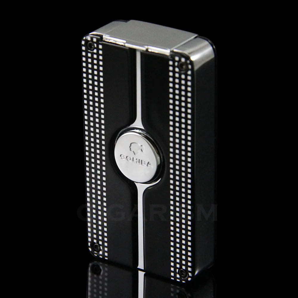 COHIBA Черный Классический 3 факел Jet Flame Зажигалка ж/Удар Новый Дизайн|jet flame cigarate
