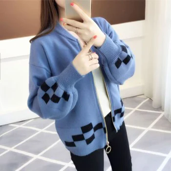 Fashion Women Knitted Sweater Ladies Spring Autumn O-Neck Lantern Sleeve Knitted Sweater Cardigan Female Outwear Jacket F351
Fashion Women Knitted Sweater Ladies Spring Autumn O-Neck Lantern Sleeve Knitted Sweater Cardigan Female Outwear Jacket F351