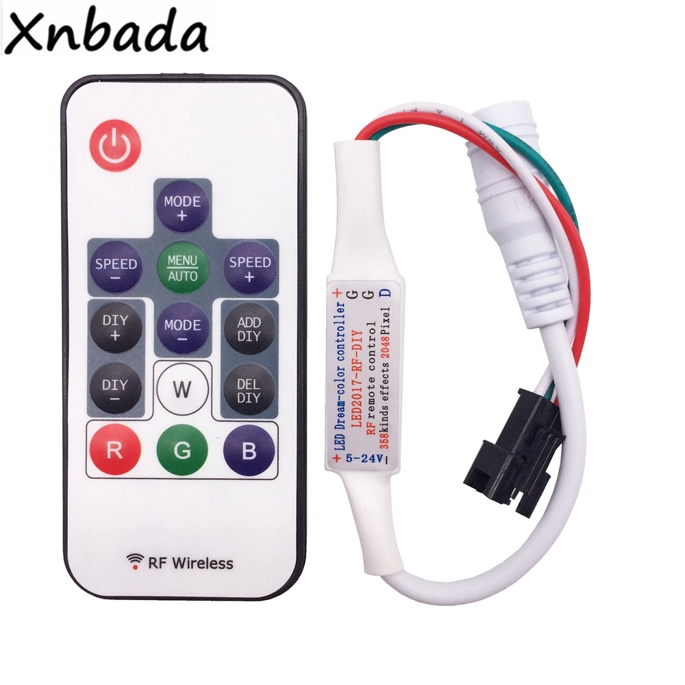 Led Strip Light WS2812B WS2811 SK6812 RGB Led Controller;14keys RF Wireless Remote Controller DC5-24V
Led Strip Light WS2812B WS2811 SK6812 RGB Led Controller;14keys RF Wireless Remote Controller DC5-24V