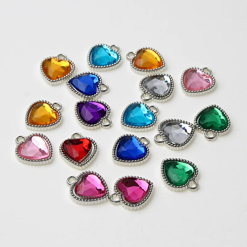 50Pcs Rose Gold Color Or Siver color Variety Plastic Drill Heart Charm Pendants Fit Jewelry Making Bracelet Necklace
50Pcs Rose Gold Color Or Siver color Variety Plastic Drill Heart Charm Pendants Fit Jewelry Making Bracelet Necklace