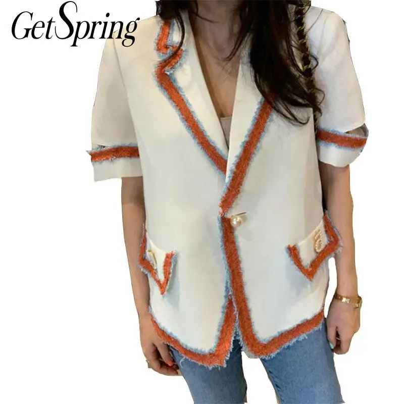 GETSRING Women Coat Women Suit Coats Irregular Pearl Color Matching Cotton Women Blazer Casual Loose Vintage Woman Tops 2019 New
GETSRING Women Coat Women Suit Coats Irregular Pearl Color Matching Cotton Women Blazer Casual Loose Vintage Woman Tops 2019 New