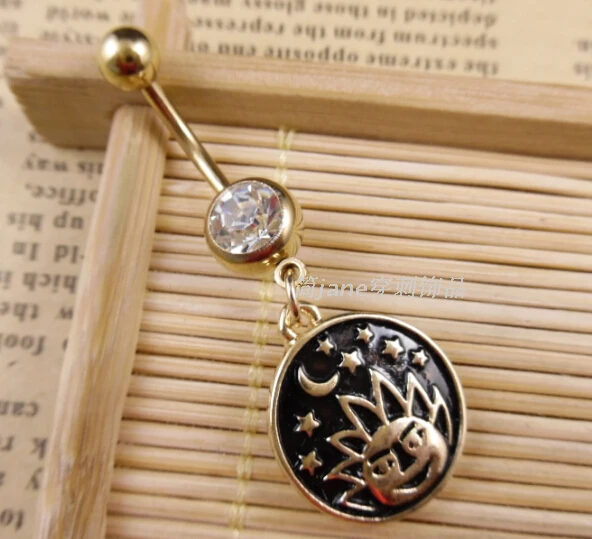 Wholesale and retail Moon Star the sun Crystal Bar Belly Ring Plated Body Fashion Piercing Button Navel Flower
Wholesale and retail Moon Star the sun Crystal Bar Belly Ring Plated Body Fashion Piercing Button Navel Flower