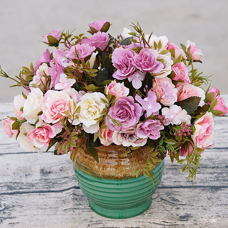 1 Bouquet 5 Forks 6 Heads Silk Artificial Flowers DIY Peony Rose Simulation Flower For Home Table Vases Wedding Party Decor P5
1 Bouquet 5 Forks 6 Heads Silk Artificial Flowers DIY Peony Rose Simulation Flower For Home Table Vases Wedding Party Decor P5