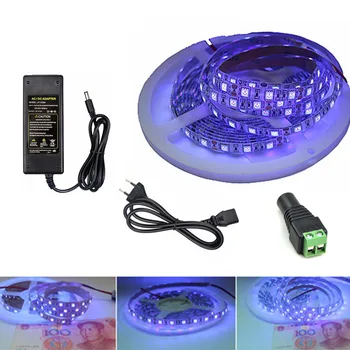 DC 12V UV 395-405nm led strip black light 5050 SMD Ultraviolet Not Waterproof tape lamp + power supply for DJ Fluorescence party
DC 12V UV 395-405nm led strip black light 5050 SMD Ultraviolet Not Waterproof tape lamp + power supply for DJ Fluorescence party