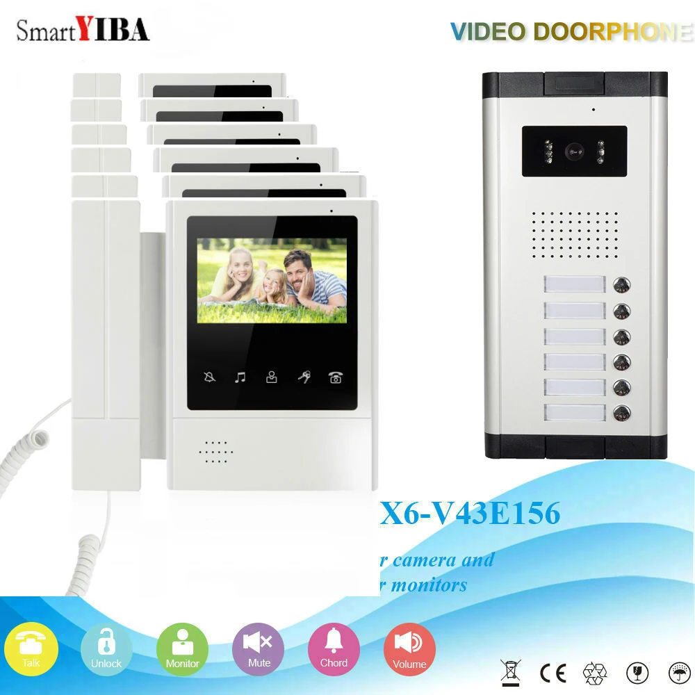SmartYIBA Wired Video Doorbell Phone 4.3" Touch Screen Video Intercom Monitor Doorphone System Wired Video Door Phone HD Camera
SmartYIBA Wired Video Doorbell Phone 4.3" Touch Screen Video Intercom Monitor Doorphone System Wired Video Door Phone HD Camera