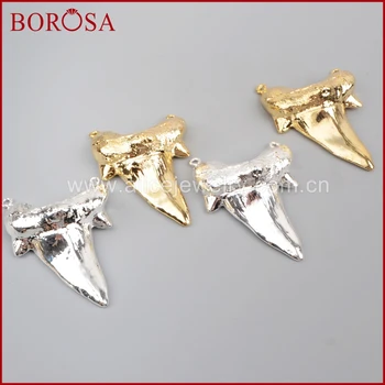 BOROSA Shark Teeth Full Gold/Silver Color Brown Resin Connector Double Bails Charm Druzy Pendant for Women Necklace 1332
BOROSA Shark Teeth Full Gold/Silver Color Brown Resin Connector Double Bails Charm Druzy Pendant for Women Necklace 1332