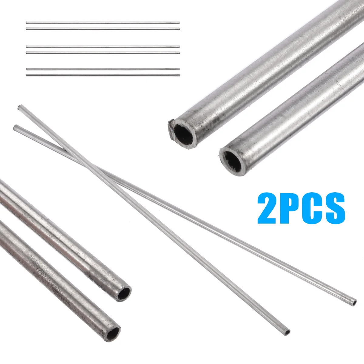Length 250mm #E4-W252 2pcs 304 Stainless Steel Capillary Tube OD 4mm x 3mm ID