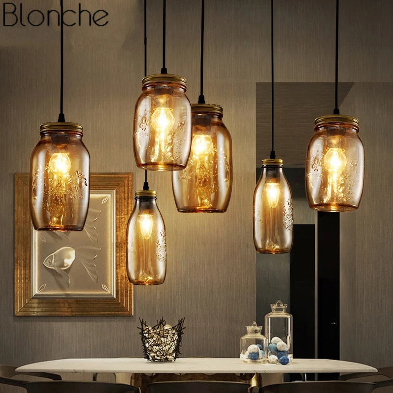 Vintage Glass Bottle Pendant Lights Industrial Decor Hanging Lamp Dining Room Kitchen Bar Loft Retro Light Fixtures Luminaire
Vintage Glass Bottle Pendant Lights Industrial Decor Hanging Lamp Dining Room Kitchen Bar Loft Retro Light Fixtures Luminaire