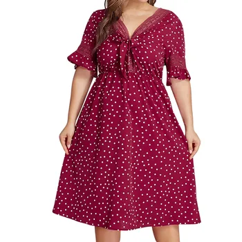 2019 MAXIORILL New Vintage Womens Plus Size Red polka Dot Ladies Summer Dress платье Wholesale y3
2019 MAXIORILL New Vintage Womens Plus Size Red polka Dot Ladies Summer Dress платье Wholesale y3