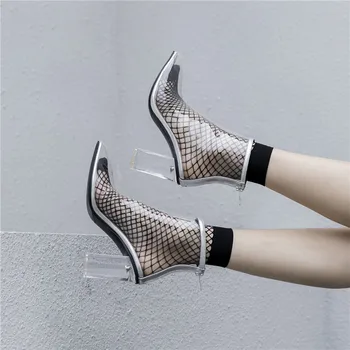 YMECHIC 2018 Fashion Clear PVC Crystal High Heels Transparent Boots Female Pointed Toe Autumn Ladies Shoes Ankle Boots Women
YMECHIC 2018 Fashion Clear PVC Crystal High Heels Transparent Boots Female Pointed Toe Autumn Ladies Shoes Ankle Boots Women