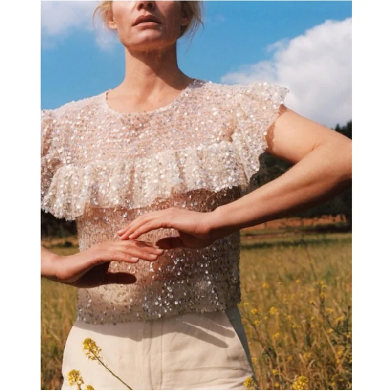 2019 Summer Women Sexy & Club T-shirt Sexy Vintage Tees Women Fashion Korean Clothes Sequined Tees Top
2019 Summer Women Sexy & Club T-shirt Sexy Vintage Tees Women Fashion Korean Clothes Sequined Tees Top