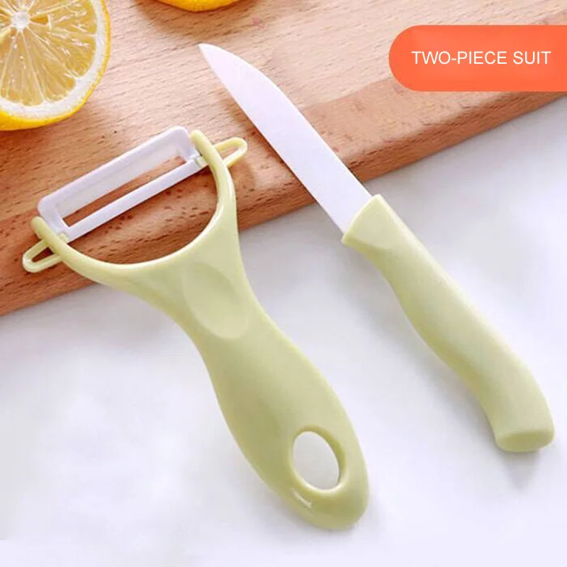 2Pcs/Set Ceramic Knife Set Kitchen Ceramic Knife Cutlery Peeler Set Plastic Handle Home Fruit Peeling Slices Scrape Tool
2Pcs/Set Ceramic Knife Set Kitchen Ceramic Knife Cutlery Peeler Set Plastic Handle Home Fruit Peeling Slices Scrape Tool