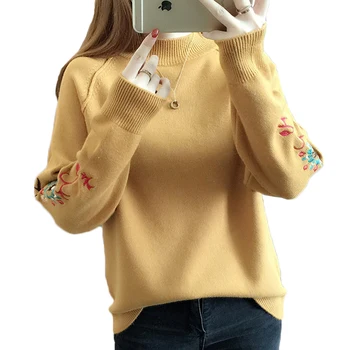 2020 Autumn New Womens Long Sleeve Sweater Women Embroidery Knitted Winter Women Sweater Pullover Female O-Neck Knitted Sweater
2020 Autumn New Womens Long Sleeve Sweater Women Embroidery Knitted Winter Women Sweater Pullover Female O-Neck Knitted Sweater