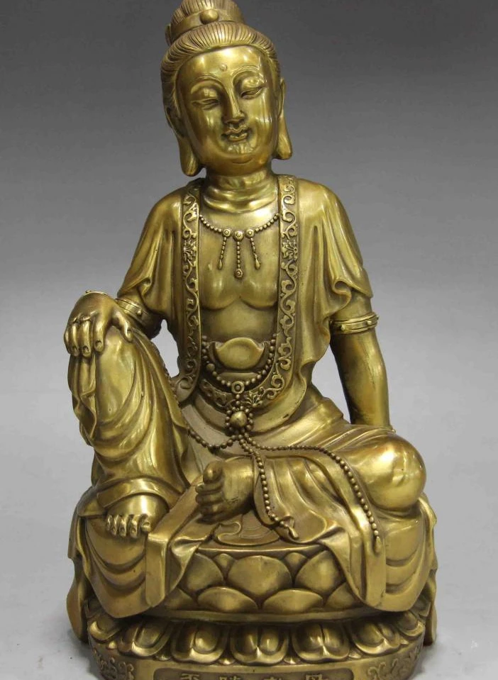 China Folk Fane Brass Copper Waibo mother Guan Yin Kwan-yin Boddhisattva Statue
China Folk Fane Brass Copper Waibo mother Guan Yin Kwan-yin Boddhisattva Statue