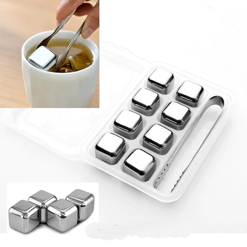 4/6/8 PCS Stainless Steel 304 Whisky Stones Ice Cubes in Package, Whiskey Cooler Rocks,Ice stone islande With Plastic Box
4/6/8 PCS Stainless Steel 304 Whisky Stones Ice Cubes in Package, Whiskey Cooler Rocks,Ice stone islande With Plastic Box