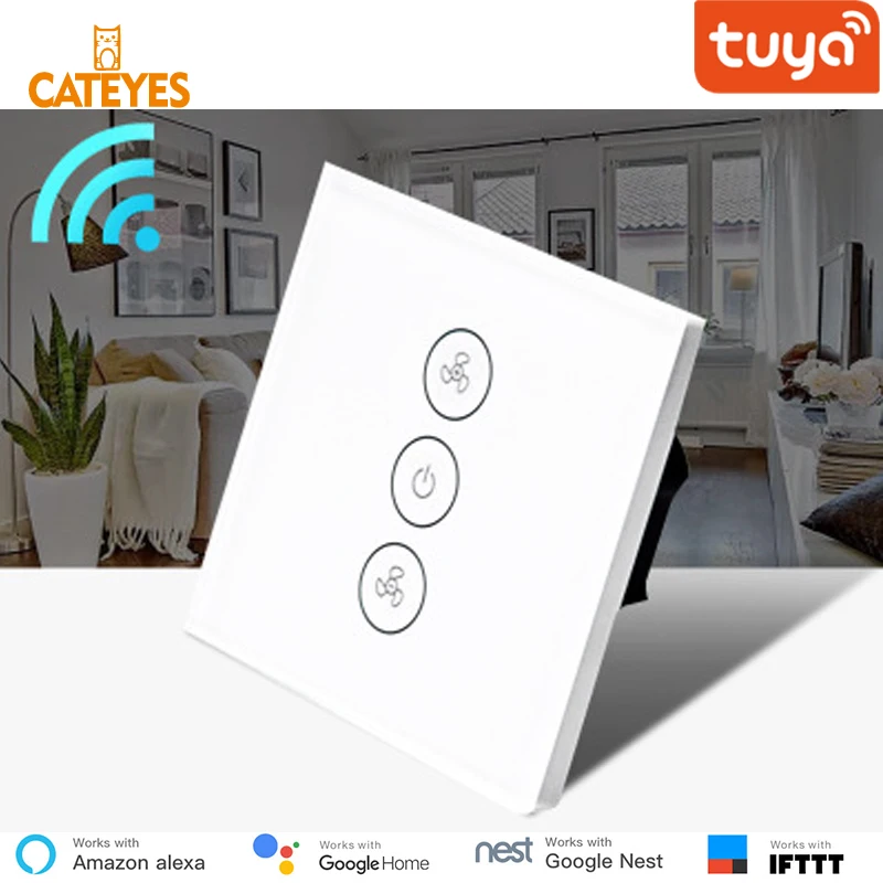 Cateyes Tuya Wifi EU WiFi Smart Ceiling Fan Switch APP Remote Timer and Speed Control Compatible with Alexa and Google Home
Cateyes Tuya Wifi EU WiFi Smart Ceiling Fan Switch APP Remote Timer and Speed Control Compatible with Alexa and Google Home