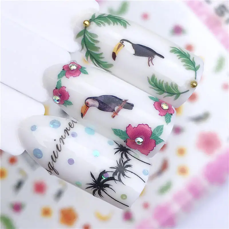2019 NEW Styles Nail Art Sticker Coconut tree / flower / animal / 3D Adhesive Laser Metallic Slider Decor Nail Decal Manicure
2019 NEW Styles Nail Art Sticker Coconut tree / flower / animal / 3D Adhesive Laser Metallic Slider Decor Nail Decal Manicure