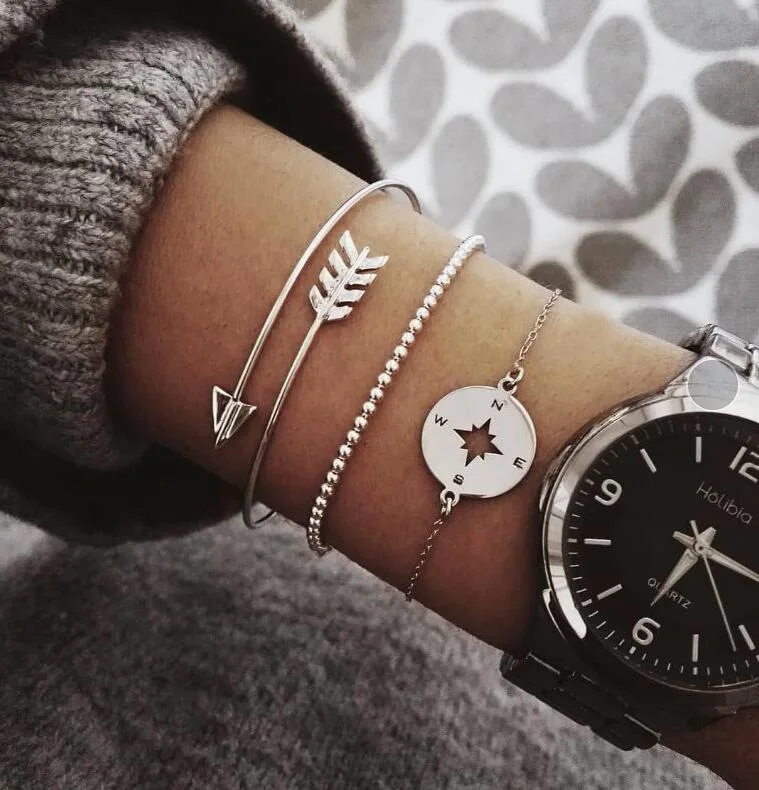 2018 New Statement Minimalist Leaf Arrow Compass Bracelet Bangle Silver Women Bangle Lady Jewelry Pulseras Feminina
2018 New Statement Minimalist Leaf Arrow Compass Bracelet Bangle Silver Women Bangle Lady Jewelry Pulseras Feminina