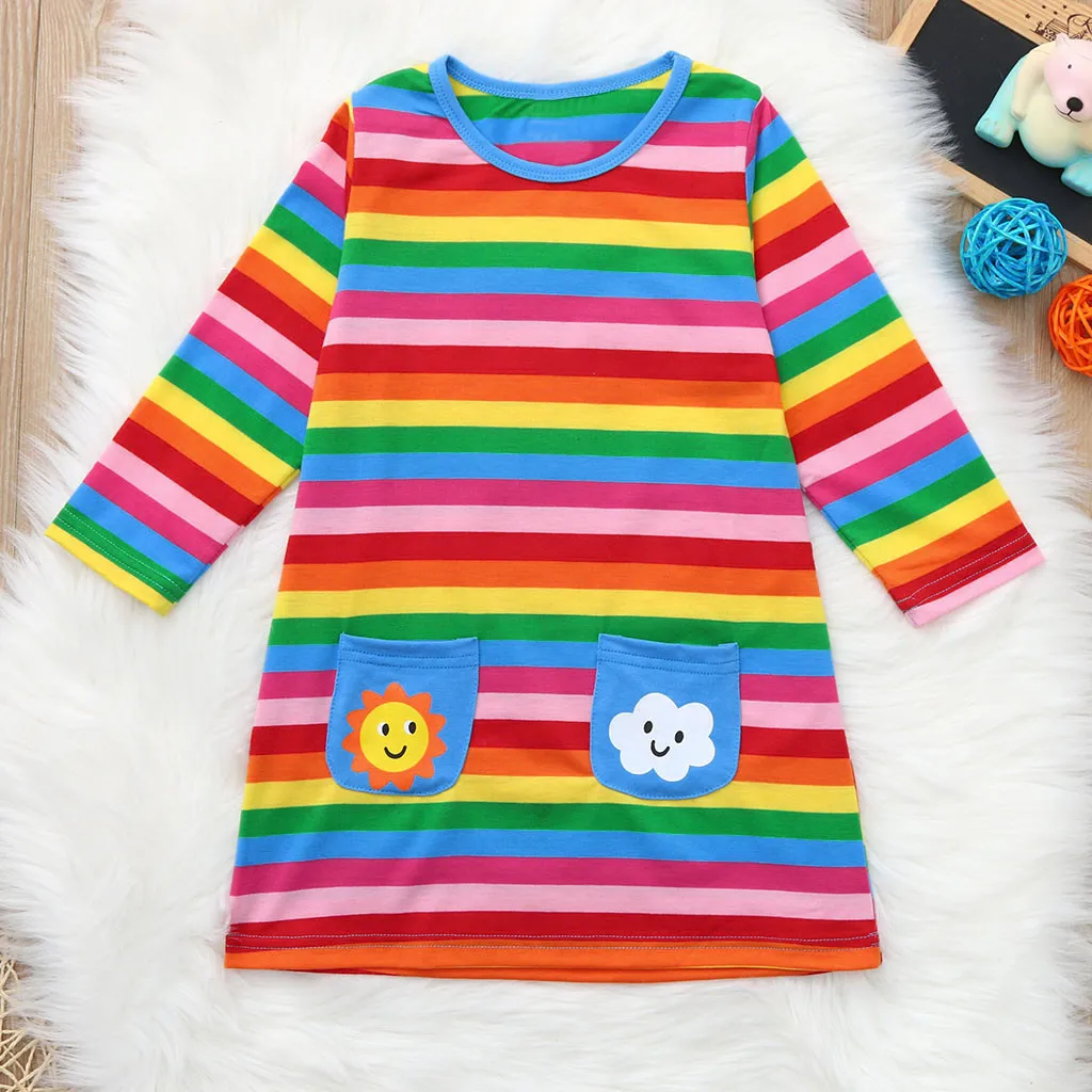 Ropa Ninas 2018 Baby Girls Rainbow Striped Print Dress Casual Striped Long Sleeve Cartoon Cotton Clothes Vestido Infantil @35
Ropa Ninas 2018 Baby Girls Rainbow Striped Print Dress Casual Striped Long Sleeve Cartoon Cotton Clothes Vestido Infantil @35