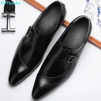 QYFCIOUFU Genuine Leather Buckle Dress Shoes Men Slip On Office Shoes Pointed Toe Formal Shoes Italian Brand Mens Wedding Shoe
QYFCIOUFU Genuine Leather Buckle Dress Shoes Men Slip On Office Shoes Pointed Toe Formal Shoes Italian Brand Mens Wedding Shoe