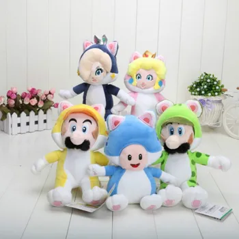 New Cute 5pcs/set Super Mario 3D world 7"18cm Super Mario Bros Cat Luigi Mario Peach Mushroom Plush Doll Toy With Tag Kids Gifts
New Cute 5pcs/set Super Mario 3D world 7"18cm Super Mario Bros Cat Luigi Mario Peach Mushroom Plush Doll Toy With Tag Kids Gifts