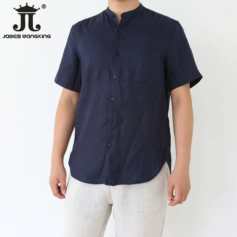 2019 newest Men's stand collar shirt pure linen fabric stand collar multi-button 100% linen fabric loose type plus size
2019 newest Men's stand collar shirt pure linen fabric stand collar multi-button 100% linen fabric loose type plus size