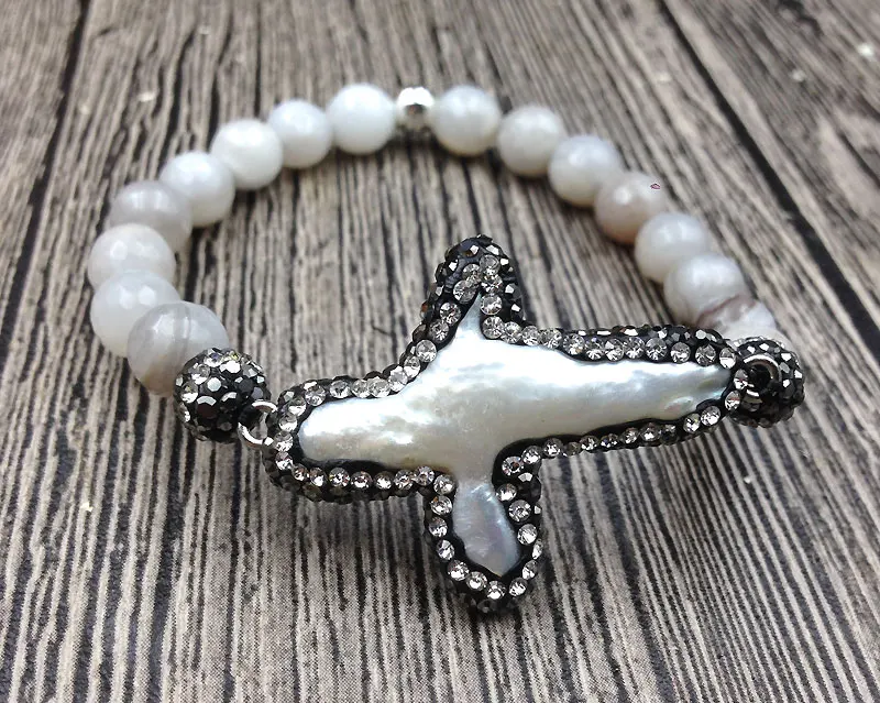 YA3011 Pearls Cross Pave Crystal Connecter Agates Beads Elastic Rope Bracelet 6.5inch long
YA3011 Pearls Cross Pave Crystal Connecter Agates Beads Elastic Rope Bracelet 6.5inch long