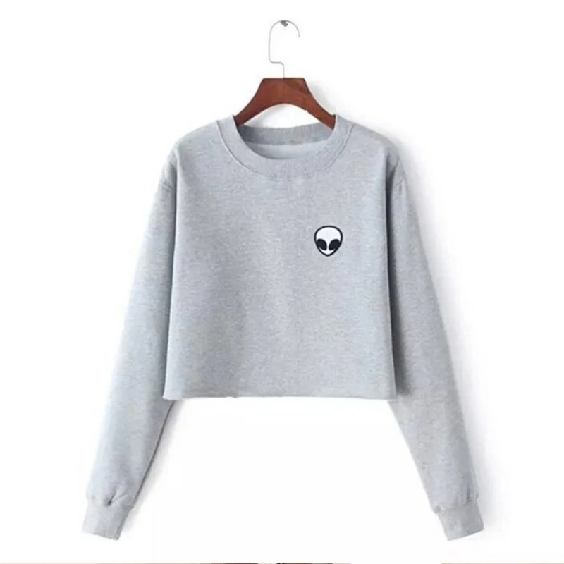 Autumn Winter Sweatshirt Short 2018 Women Alien Embroidery Tumblr O-Neck Casual Thin Loose Female Pullovers Crop Hoodies
Autumn Winter Sweatshirt Short 2018 Women Alien Embroidery Tumblr O-Neck Casual Thin Loose Female Pullovers Crop Hoodies