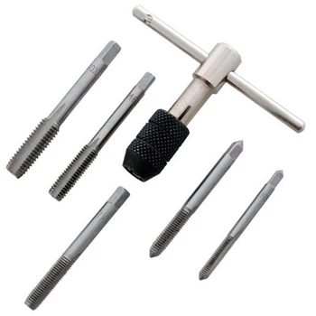 6pc Tap Wrench T Handle Sure Grip Chuck Metric Set M6 to M12
