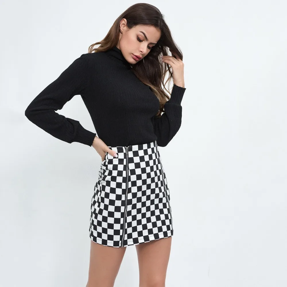 streetwear double zipper checkered pencil skirts women autumn winter high waist mini plaid skirt plus size jupe femme D4788
streetwear double zipper checkered pencil skirts women autumn winter high waist mini plaid skirt plus size jupe femme D4788