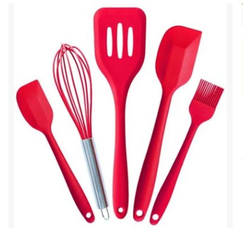 5Pcs/Set Red Silicone Cooking Tool Sets Egg Beater Spoon Spatula Oil Brush Kitchenware Kitchen Utensils Sets with Box
5Pcs/Set Red Silicone Cooking Tool Sets Egg Beater Spoon Spatula Oil Brush Kitchenware Kitchen Utensils Sets with Box