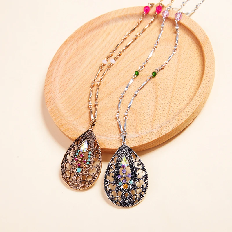 KISS ME Acrylic Crystal Alloy Vintage Hollowed Water drop Long Pendant Necklace 2018 Women Retro Accessories
KISS ME Acrylic Crystal Alloy Vintage Hollowed Water drop Long Pendant Necklace 2018 Women Retro Accessories