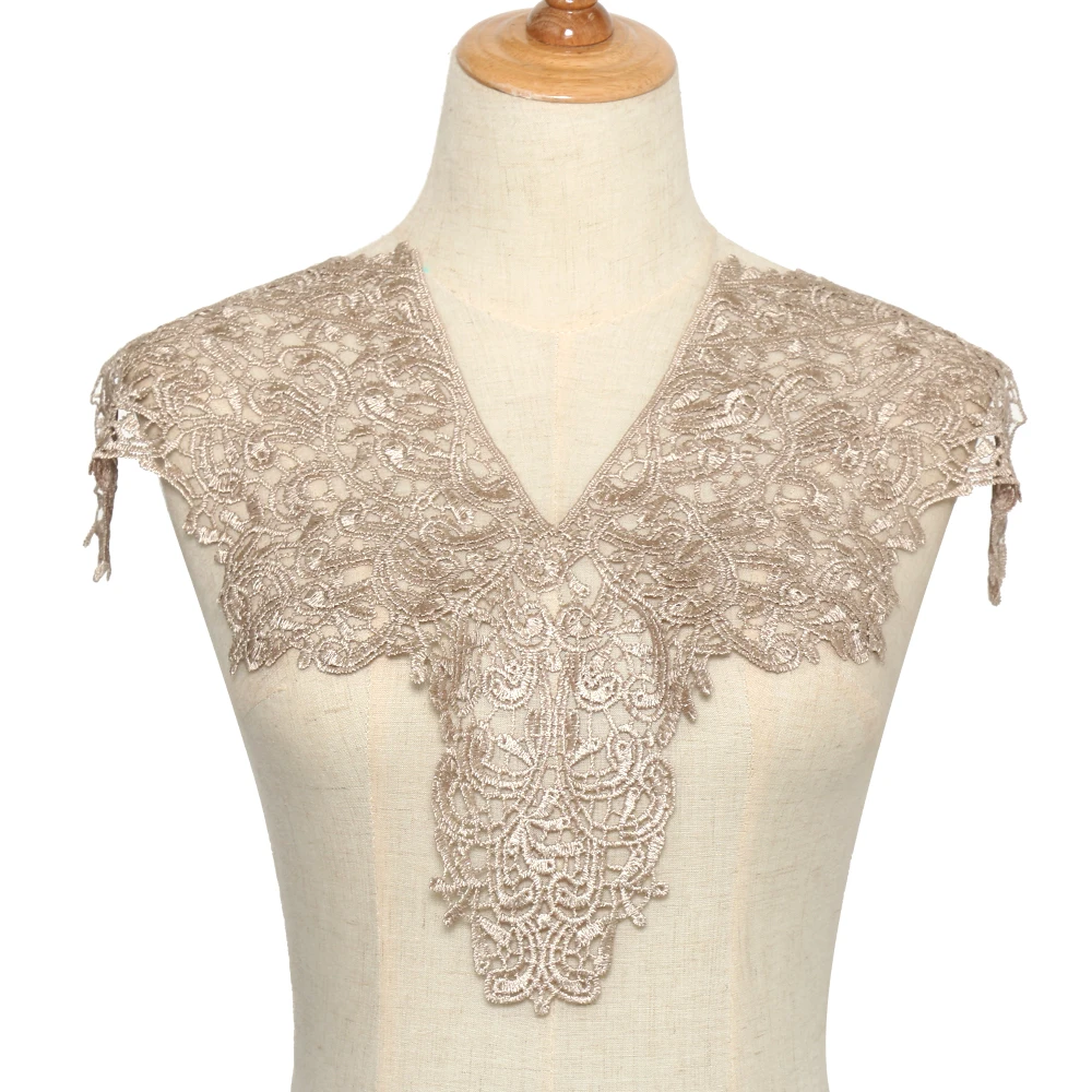 Colorful Big Large V Neck Embroidery Lace Collar Wedding Dress Flowers Neckline Polyester Fabric Sewing Supplies
Colorful Big Large V Neck Embroidery Lace Collar Wedding Dress Flowers Neckline Polyester Fabric Sewing Supplies