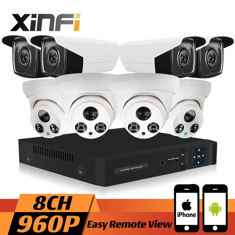 XINFI 8CH HDMI 960P HD 1.3MP Home Security Camera System CCTV NVR kit Weatherproof Dome IP Camera Real-time Recording P2P onvif
XINFI 8CH HDMI 960P HD 1.3MP Home Security Camera System CCTV NVR kit Weatherproof Dome IP Camera Real-time Recording P2P onvif