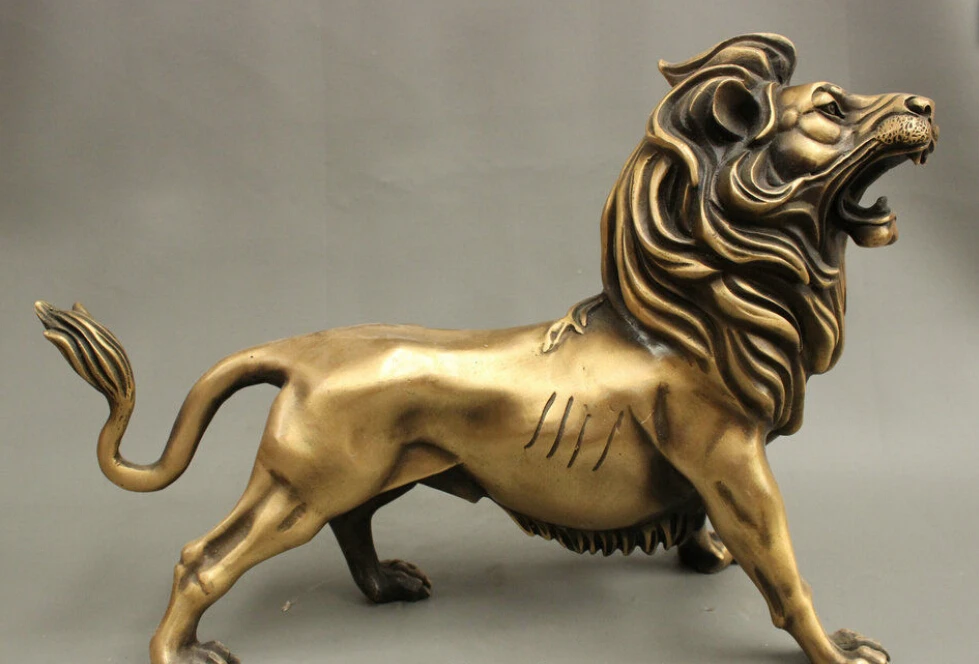 15" Folk Chinese Bronze Animals Evil spirits Foo Fu Dog Lion Beast Copper Statue
15" Folk Chinese Bronze Animals Evil spirits Foo Fu Dog Lion Beast Copper Statue