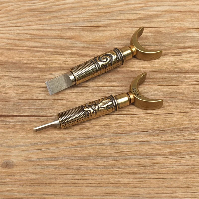 DIY Leather Craft Tool Double Bearing Swivel Knife Non-Adjustable Vintage Brass Color With Steel Knife Blade
DIY Leather Craft Tool Double Bearing Swivel Knife Non-Adjustable Vintage Brass Color With Steel Knife Blade