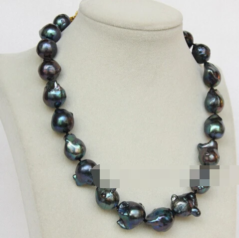 NEW 001840 17" 20mm Baroque black Reborn keshi pearls necklace | Украшения и аксессуары