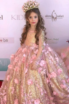Gorgeous Gold Sequin And Pink 3D Flowers Girls Pageant Dress Kids Children Communion Party Formal Gowns 2019
Gorgeous Gold Sequin And Pink 3D Flowers Girls Pageant Dress Kids Children Communion Party Formal Gowns 2019