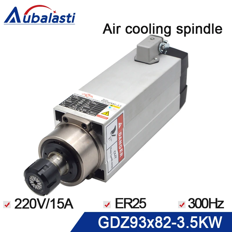 3.5KW Spindle CNC Router Spindle Motor 380V Air Cooled Spindle Motor Current 15A 300HZ ER32 GDZ93x82-3.5 For CNC Router Machines
3.5KW Spindle CNC Router Spindle Motor 380V Air Cooled Spindle Motor Current 15A 300HZ ER32 GDZ93x82-3.5 For CNC Router Machines