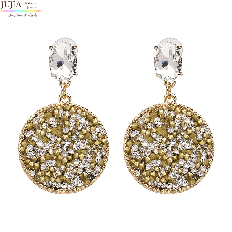 JUJIA 2019 good quality wholesale big round crystal earrings fashion women statement earring girl party drop earring oorbellen
JUJIA 2019 good quality wholesale big round crystal earrings fashion women statement earring girl party drop earring oorbellen