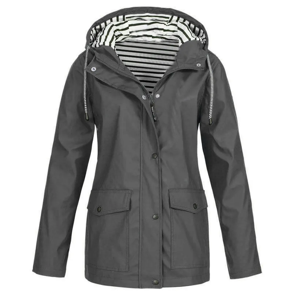 Women Trench Coats Winter Solid White Long Sleeve Ladises Outdoor Plus Waterproof Hooded Raincoat Windproof Cortaviento Mujer
Women Trench Coats Winter Solid White Long Sleeve Ladises Outdoor Plus Waterproof Hooded Raincoat Windproof Cortaviento Mujer