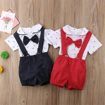 2Pcs Newborn Toddler Baby Boys Clothes Bow T-shirt Strap Shorts Kids Outfits Clothes 0-24M
2Pcs Newborn Toddler Baby Boys Clothes Bow T-shirt Strap Shorts Kids Outfits Clothes 0-24M