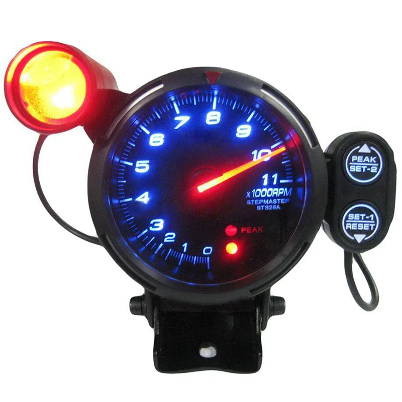 3.5inch 0-11000RPM Car Tachometer Tacho Gauge Kit Blue LED With Shift Light
